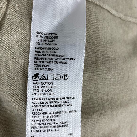 Tommy Bahama Tan Khaki Long Sleeve Knit Sweater Dress Medium - Picture 9 of 9